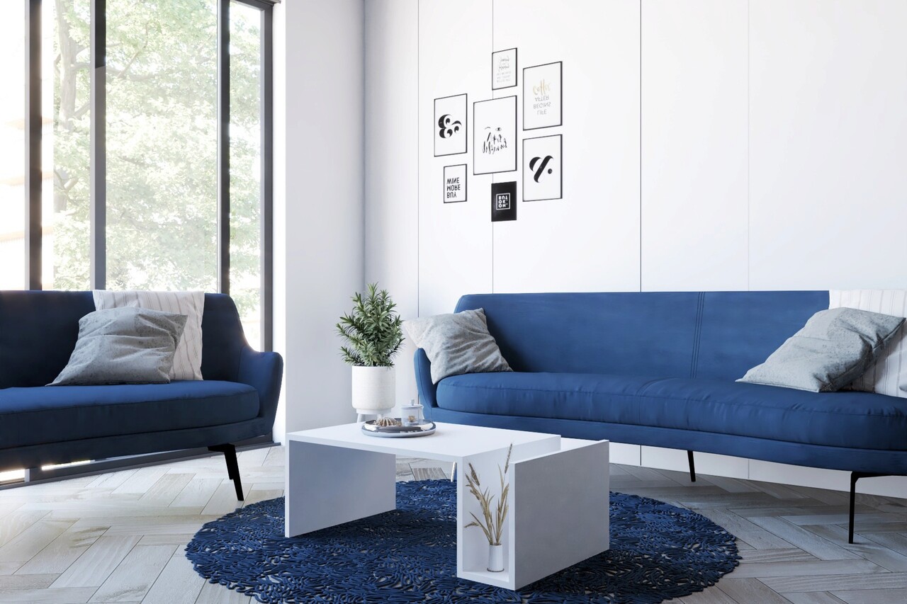 Masuta de cafea, Hanah Home, Memo, 86.8x32.4x50 cm, Alb - imagine 7